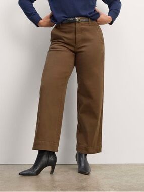 Everlane Utility Wide Leg Pant in Cocoa Brown